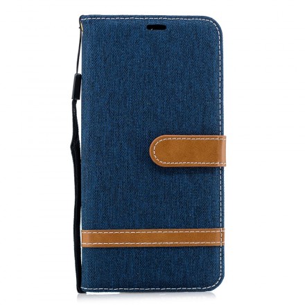 Housse Samsung Galaxy A7 Tissu et Effet Cuir à Lanière Housse Samsung Galaxy A7 Tissu et Effet Cuir à Lanière