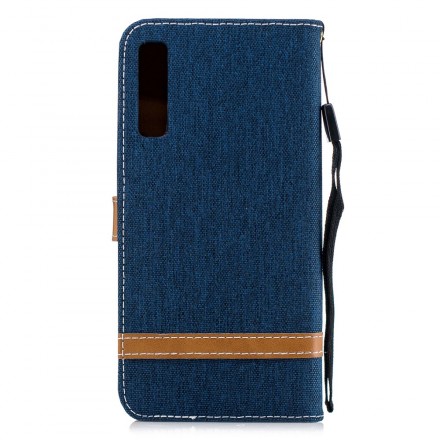 Housse Samsung Galaxy A7 Tissu et Effet Cuir à Lanière Housse Samsung Galaxy A7 Tissu et Effet Cuir à Lanière