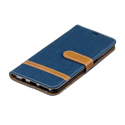 Housse Samsung Galaxy A7 Tissu et Effet Cuir à Lanière Housse Samsung Galaxy A7 Tissu et Effet Cuir à Lanière