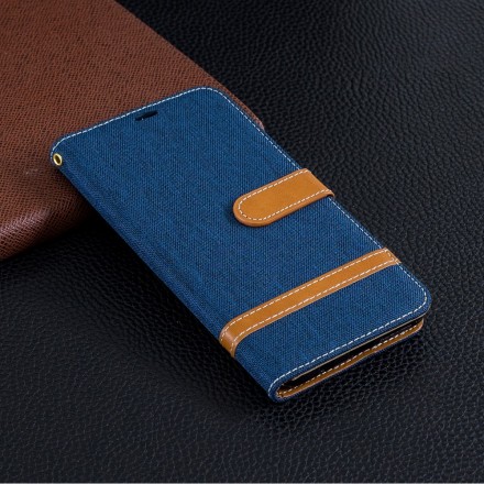 Housse Samsung Galaxy A7 Tissu et Effet Cuir à Lanière Housse Samsung Galaxy A7 Tissu et Effet Cuir à Lanière