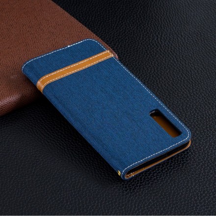 Housse Samsung Galaxy A7 Tissu et Effet Cuir à Lanière Housse Samsung Galaxy A7 Tissu et Effet Cuir à Lanière