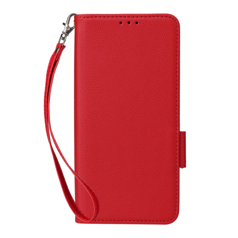 Housse Oppo Reno 13 5G Simili Cuir Litchi à Lanière