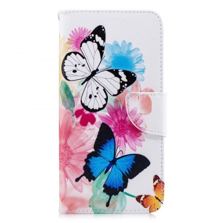 Housse Samsung Galaxy A7 Papillons et Fleurs Peints Housse Samsung Galaxy A7 Papillons et Fleurs Peints