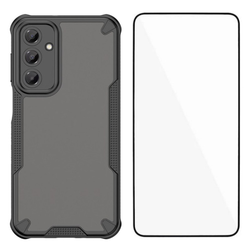 Coque Samsung Galaxy A16 4G / A16 5G Semi Transparente avec Protecteur Écran en Verre Trempé