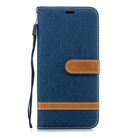 Housse Huawei Mate 20 Pro Tissu et Effet Cuir à Lanière Housse Huawei Mate 20 Pro Tissu et Effet Cuir à Lanière