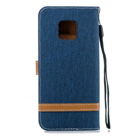 Housse Huawei Mate 20 Pro Tissu et Effet Cuir à Lanière Housse Huawei Mate 20 Pro Tissu et Effet Cuir à Lanière