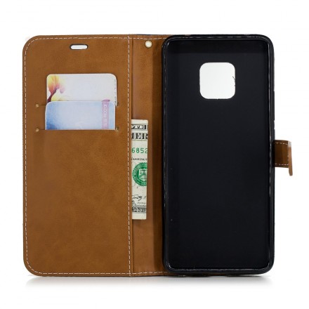 Housse Huawei Mate 20 Pro Tissu et Effet Cuir à Lanière Housse Huawei Mate 20 Pro Tissu et Effet Cuir à Lanière