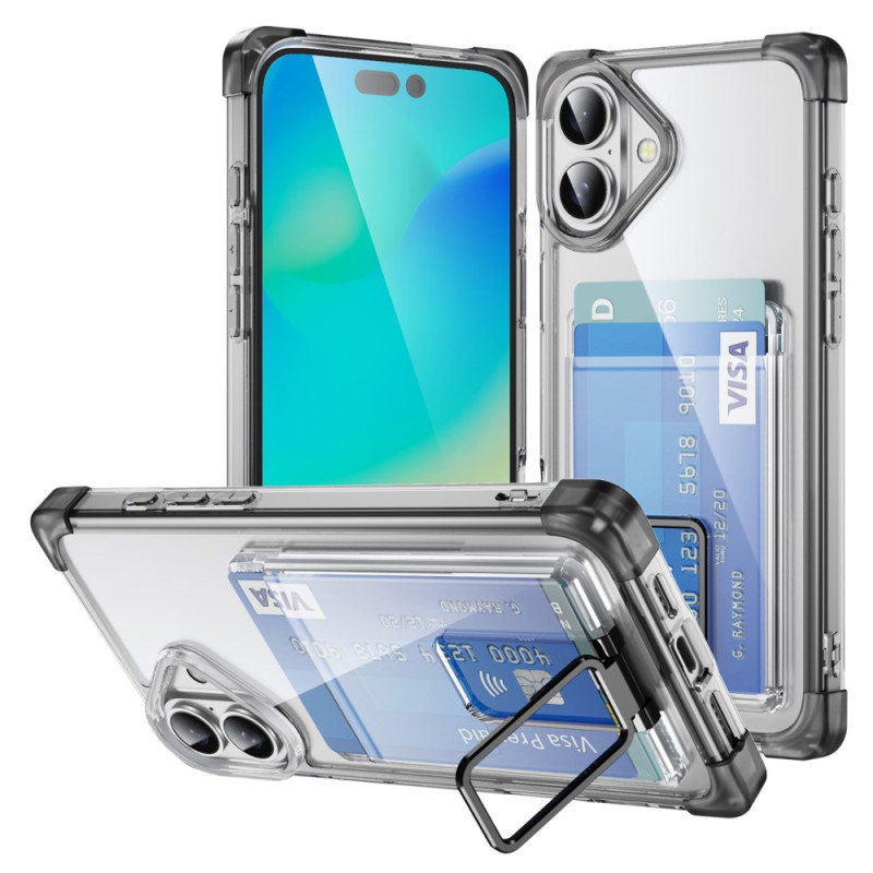 Coque iPhone 16 Transparente Porte-Carte et Support