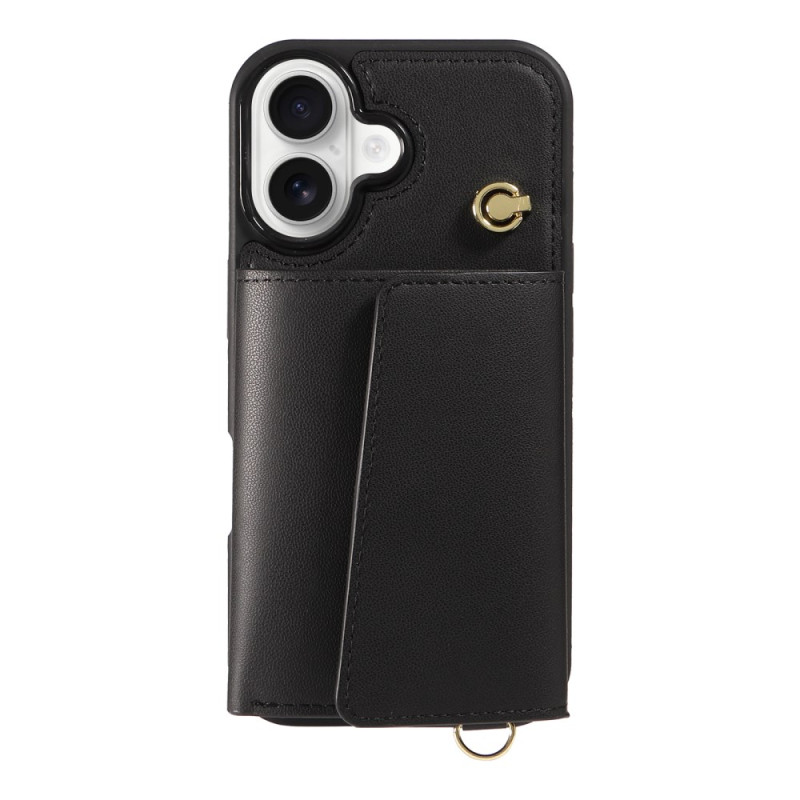 Coque iPhone 16 Crossbody avec Porte-Cartes et Support