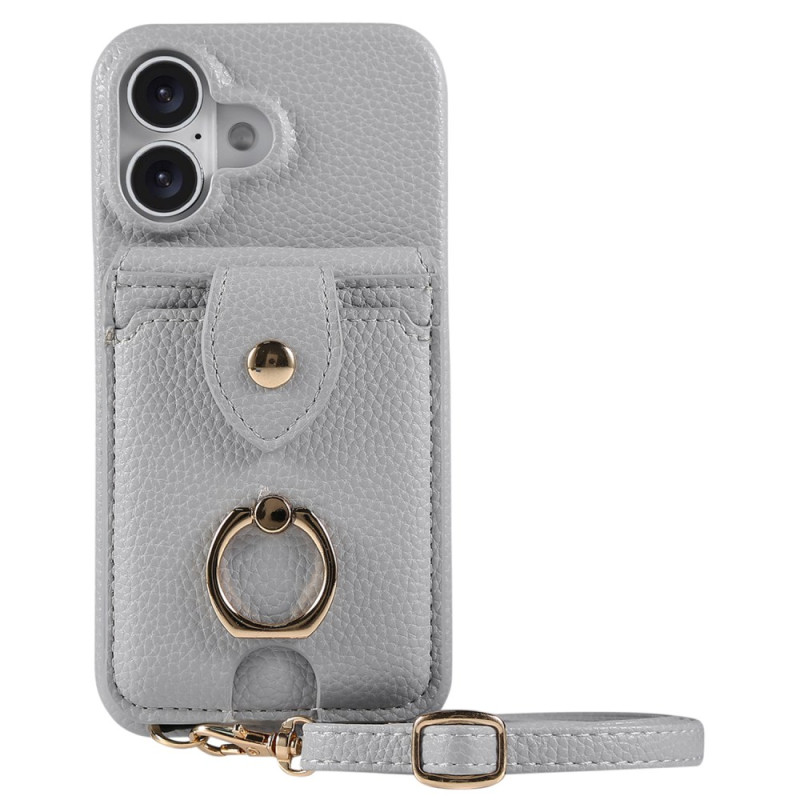 Coque iPhone 16 Porte-Cartes et Bandoulière