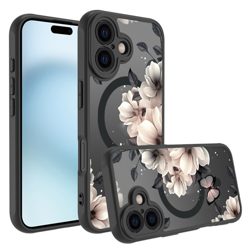 Coque iPhone 16 Motif Papillon et Fleurs