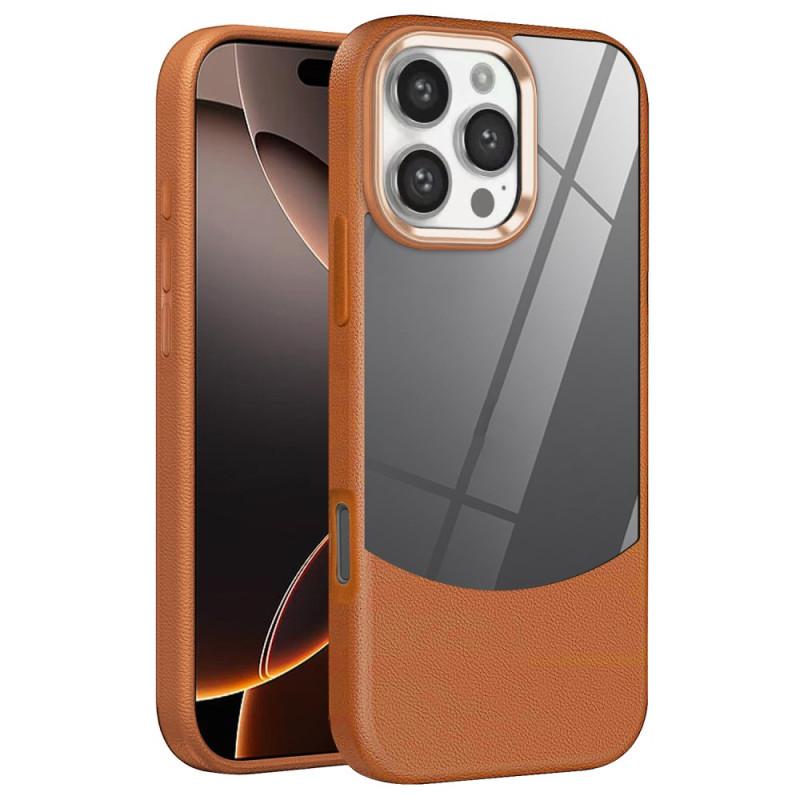 Coque iPhone 16 Pro Acrylique et Simili Cuir