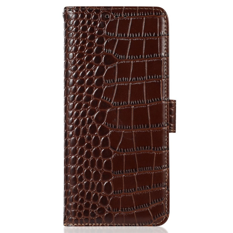 Housse iPhone 17E / 16E Blocage RFID Texture Crocodile