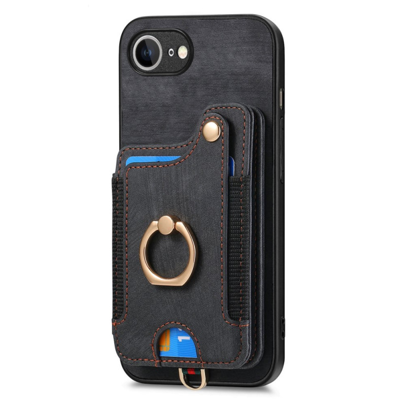 Coque iPhone 17E / 16E en cuir PU Rétro avec Porte-Cartes RFID