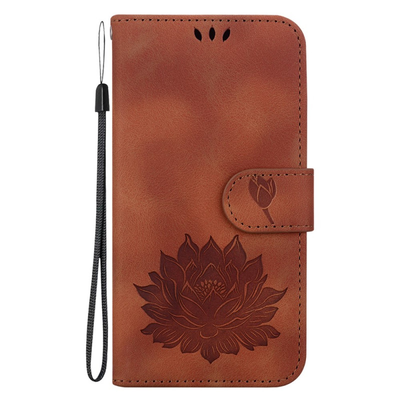 Housse iPhone 17E / 16E Motif Lotus et Lanière