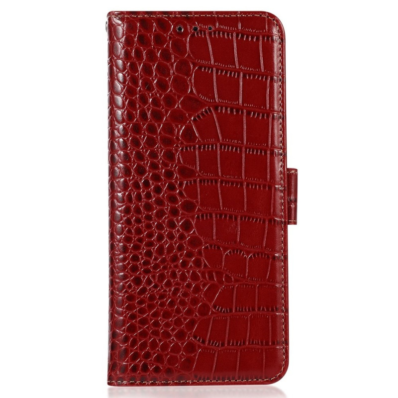 Housse Moto G35 5G Cuir Texture Crocodile