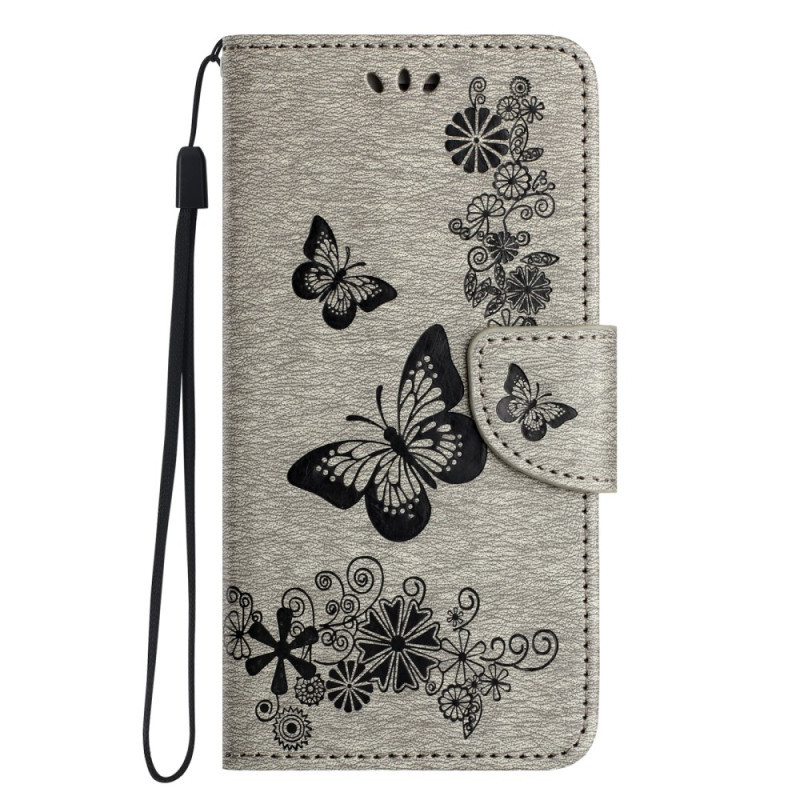 Housse Moto G35 5G Effet Cuir Texturé Papillons