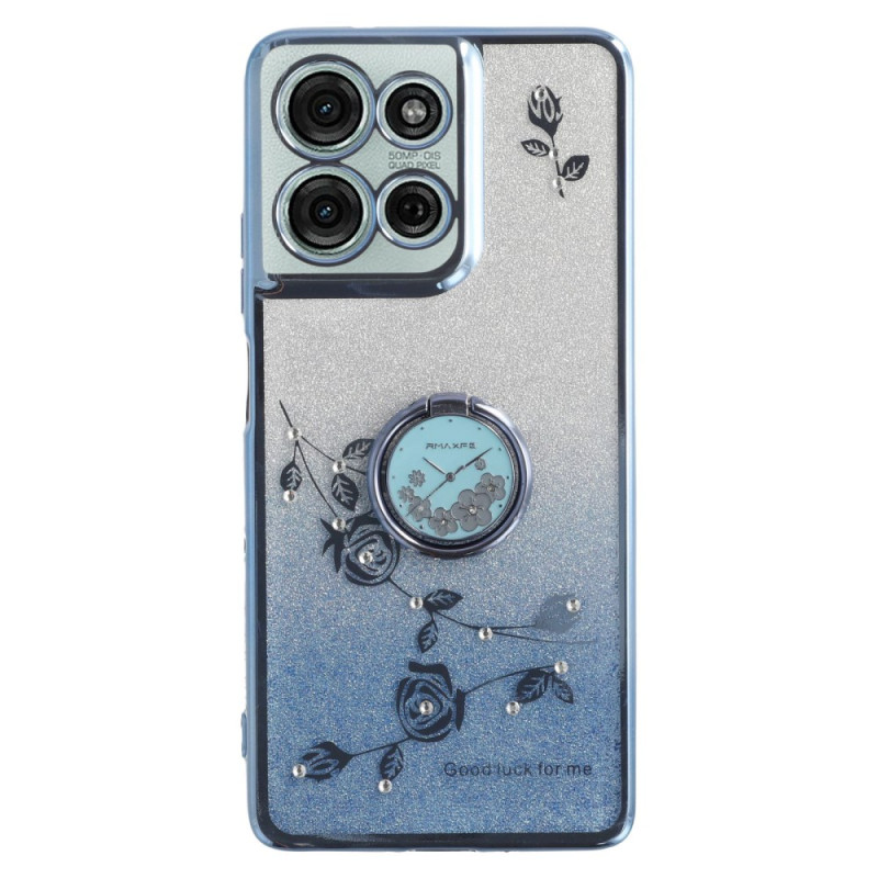 Coque Moto G75 5G Anneau-Support Strass KADEM