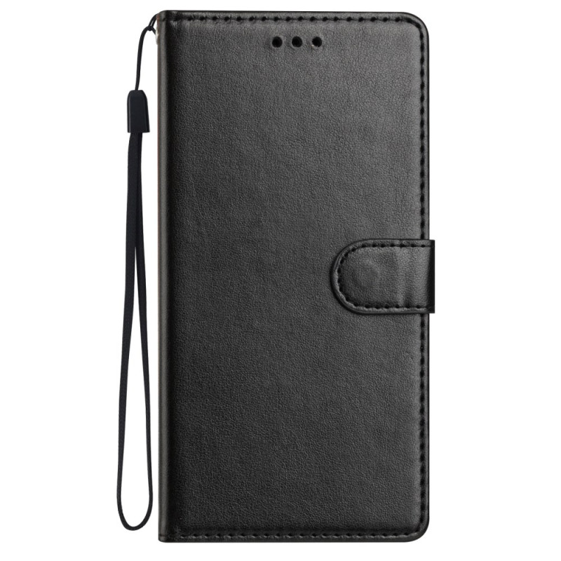 Housse Moto G75 5G Simili Cuir Uni avec Lanière