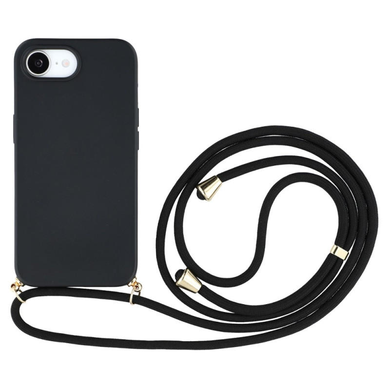 Coque à Cordon iPhone 16E Silicone et Paille de Blé