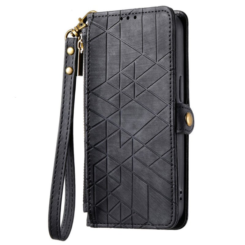 Housse Moto G75 5G Portefeuille Design Lignes
