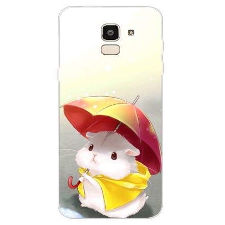 Coque Samsung Galaxy J6 Hamster Sous la Pluie