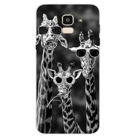 Coque Samsung Galaxy J6 Girafes à Lunettes Coque Samsung Galaxy J6 Girafes à Lunettes