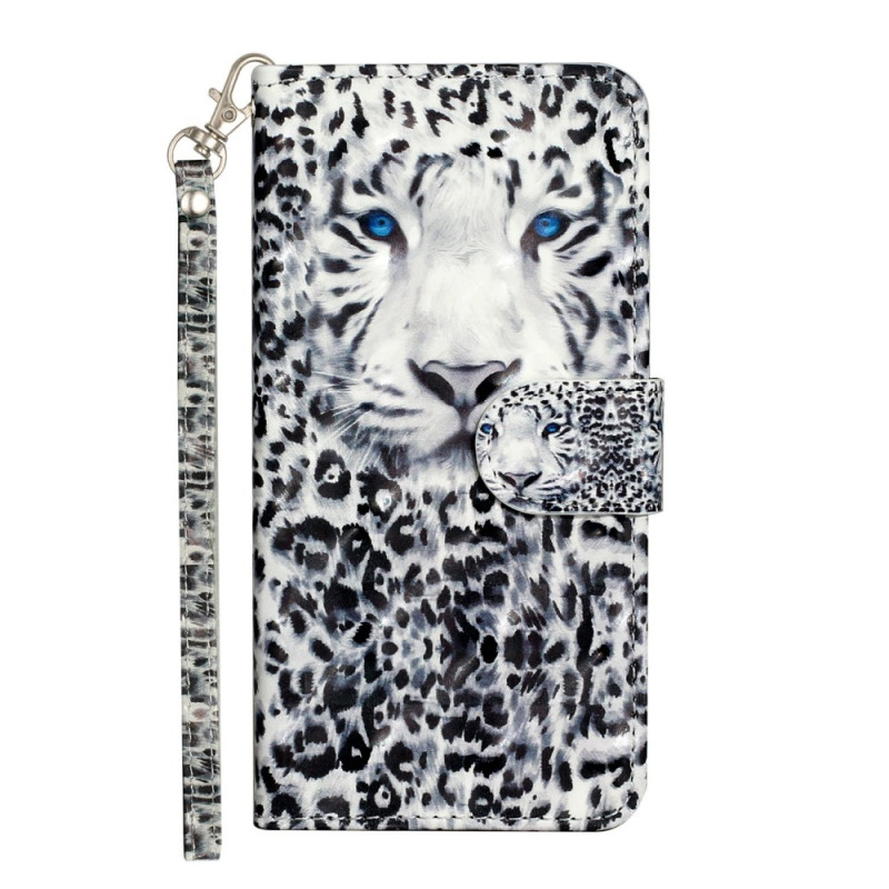 Housse Honor Magic 7 Lite / X9c Tête de Léopard à Lanière