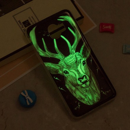 Coque Samsung Galaxy J6 Cerf Majestueux Fluorescente Coque Samsung Galaxy J6 Cerf Majestueux Fluorescente