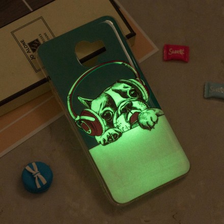 Coque Samsung Galaxy J6 Chien Fluorescente