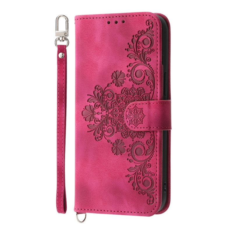 Housse Xiaomi 15 Ultra Motif Floral avec Lanière et Bandoulière