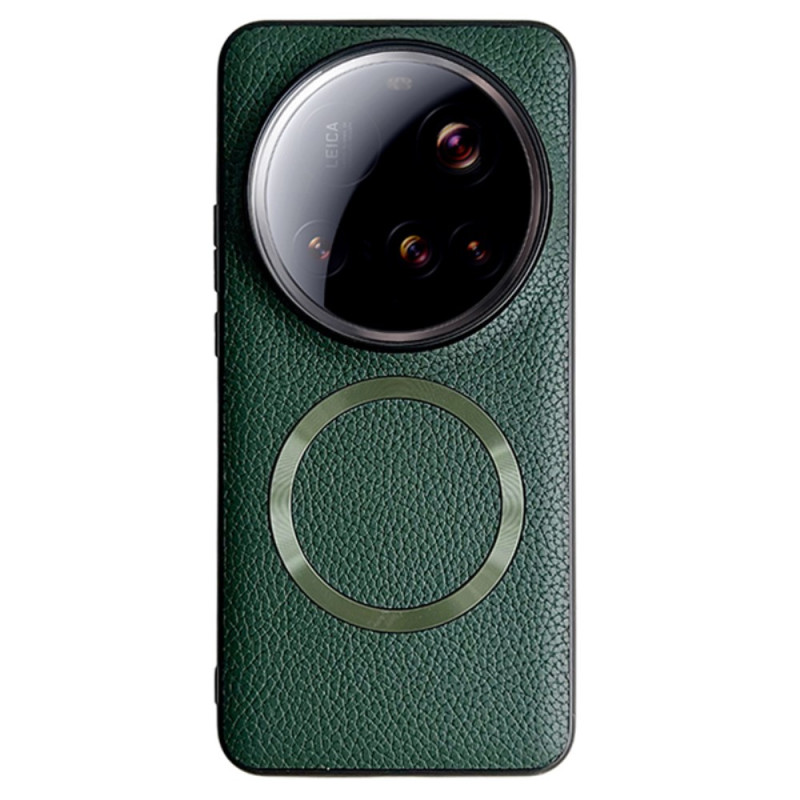 Coque Xiaomi 15 Ultra Compatible MagSafe Effet Cuir Litchi