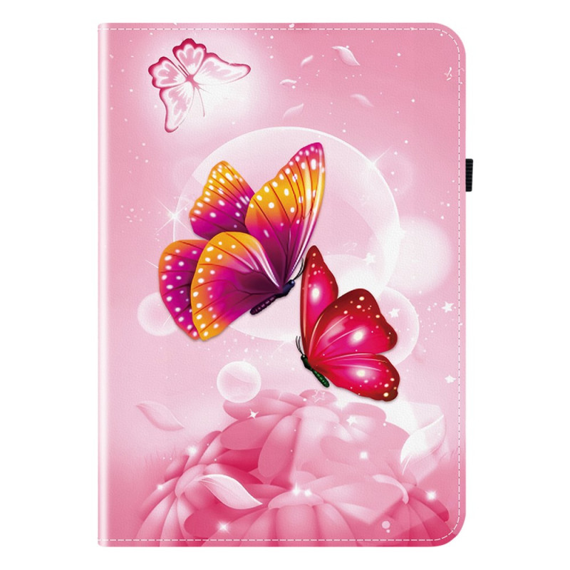 Étui iPad Air 13 (2025) (2024) / Pro 12.9 (2022) (2021) (2020) Papillon Rose