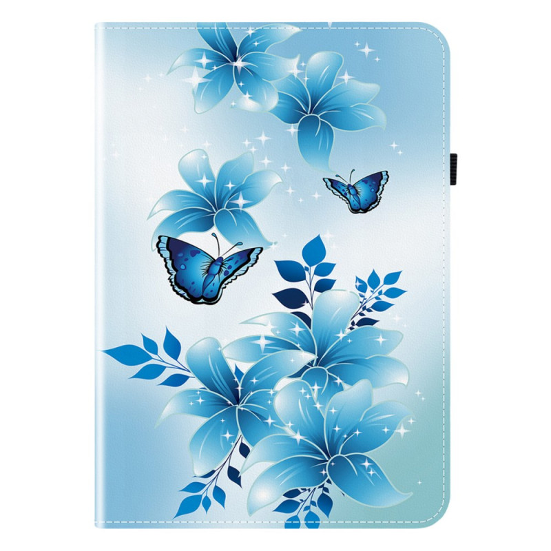 Étui iPad Air 13 (2025) (2024) / Pro 12.9 (2022) (2021) (2020) Papillon Bleu