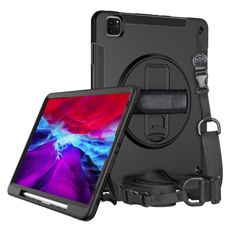 Coque iPad Air 13 (2025) / (2024) / Pro 12.9 (2022) / (2021) / (2020) Robuste avec Support Rotatif et Bandoulière