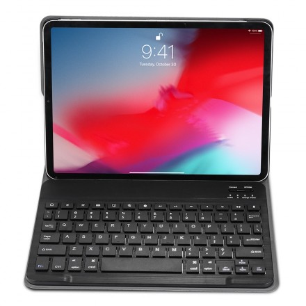 Clavier pour tablette GENERIQUE Étui HSMY avec Clavier Français AZERTY  Bluetooth pour iPad Pro 11 2018 - Noir&Blanc