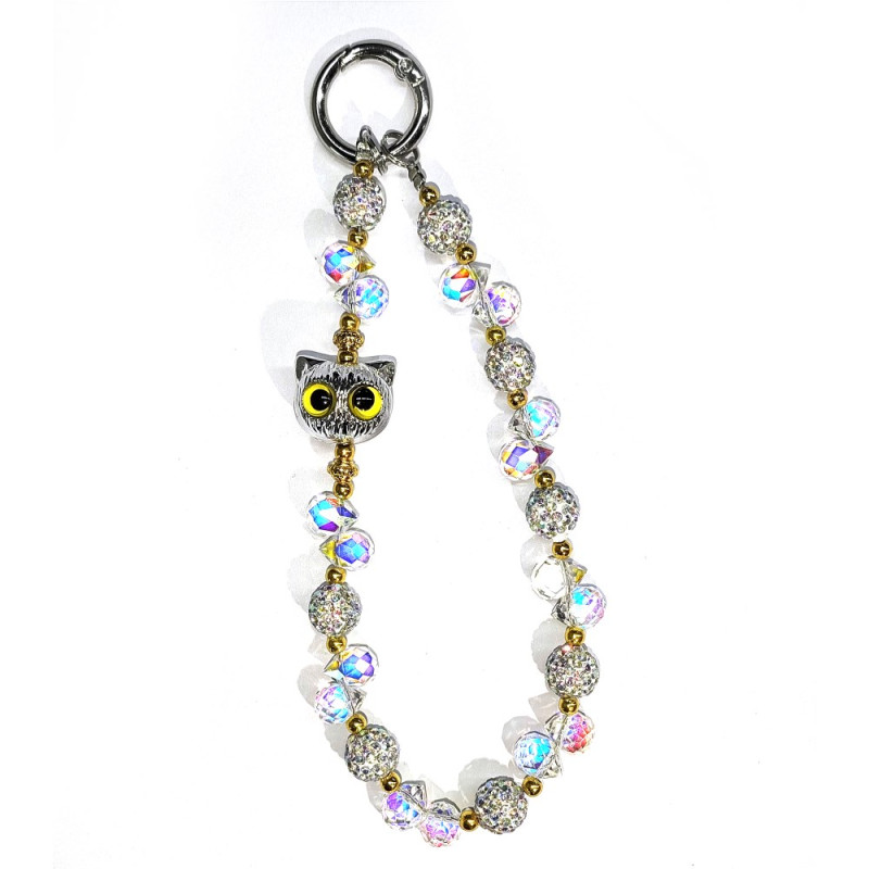 Bracelet pour Smartphone Perles et Attache Chat