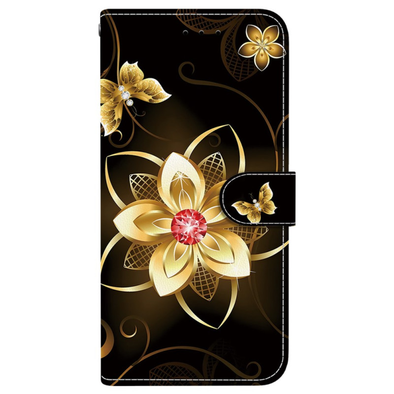 Housse Samsung Galaxy S25 Edge Motif Floral Doré