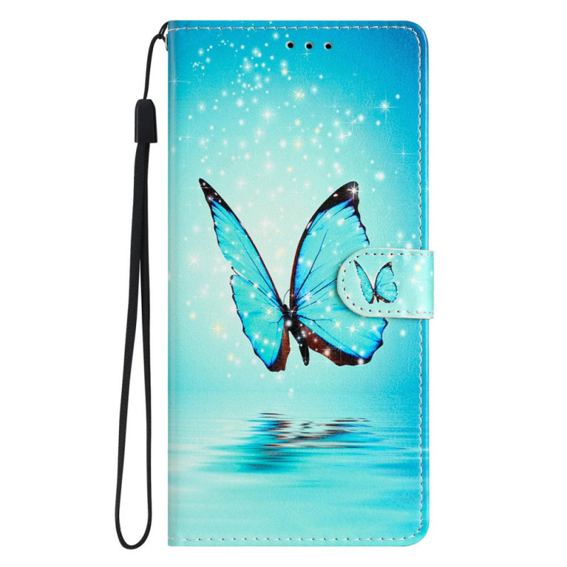 Housse Samsung Galaxy S25 Edge Papillon Bleu en Vol