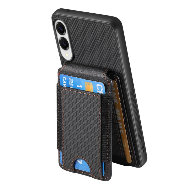Coque Samsung Galaxy S25 Edge Fibre Carbone Premium Porte-Cartes et Support