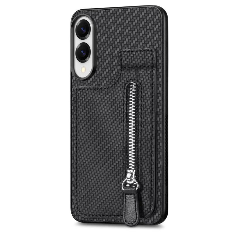 Coque Samsung Galaxy S25 Edge Fibre Carbone Porte-Cartes et Porte-Monnaie
