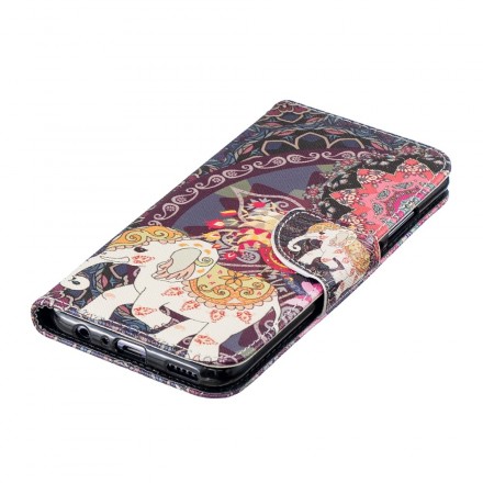 Housse Honor 10 Lite / Huawei P Smart 2019 Mandala Éléphants Ethniques Housse Honor 10 Lite / Huawei P Smart 2019 Mandala Éléphants Ethniques