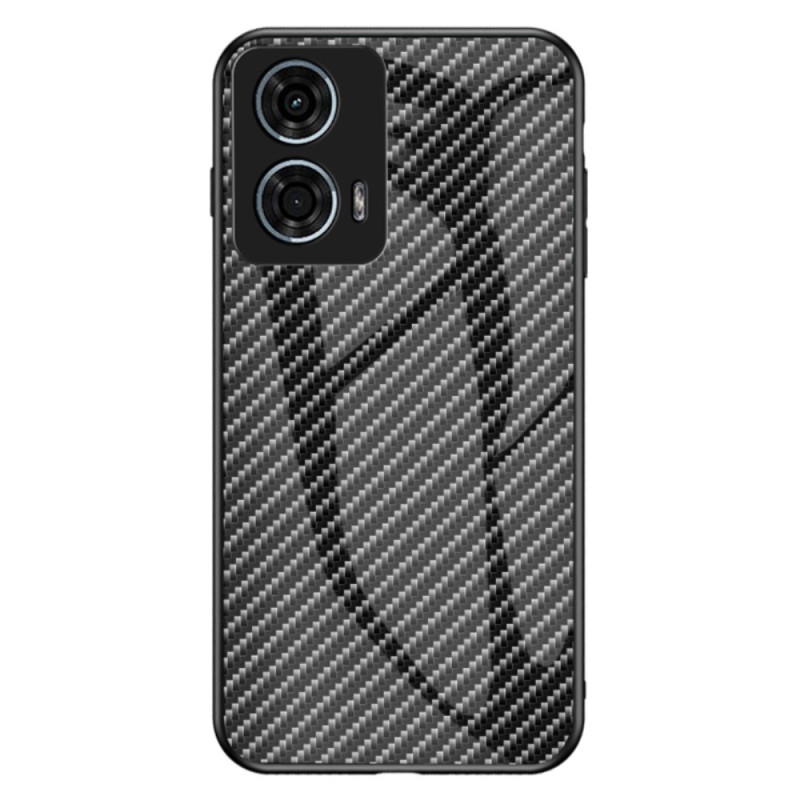 Coque Moto G24 Power Verre Trempé Design Fibre Carbone