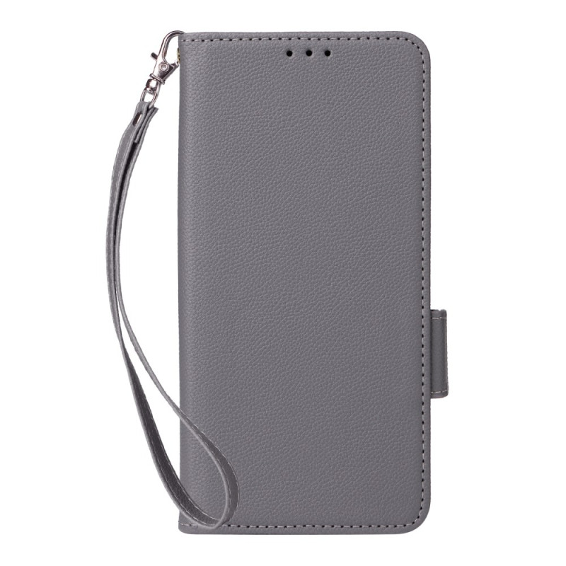 Housse Samsung Galaxy M16 5G Simili Cuir Litchi à Lanière