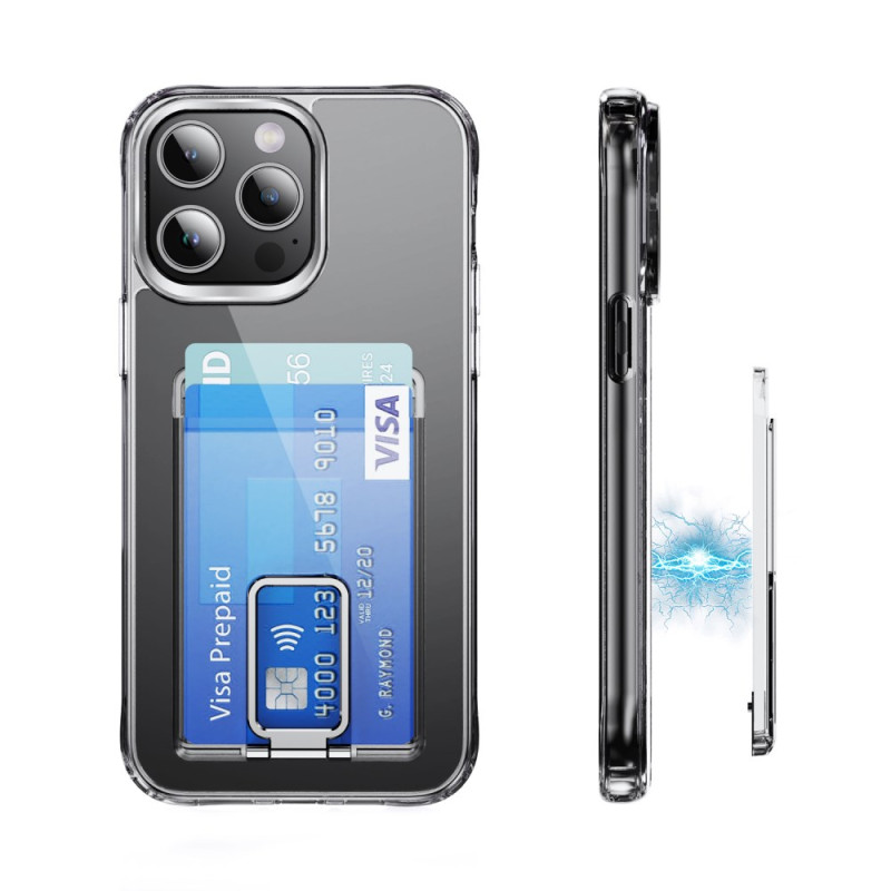Porte-Cartes Magnétique Transparent avec Anneau-Support