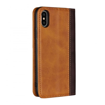 Flip Cover iPhone XS Bicolore Effet Cuir Flip Cover iPhone XS Bicolore Effet Cuir