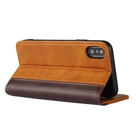 Flip Cover iPhone XS Bicolore Effet Cuir Flip Cover iPhone XS Bicolore Effet Cuir