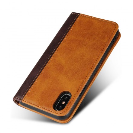 Flip Cover iPhone XS Bicolore Effet Cuir Flip Cover iPhone XS Bicolore Effet Cuir