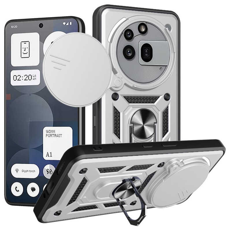 Coque Nothing Phone (3a) Pro Couvercle Coulissant pour Caméra et Anneau-Support