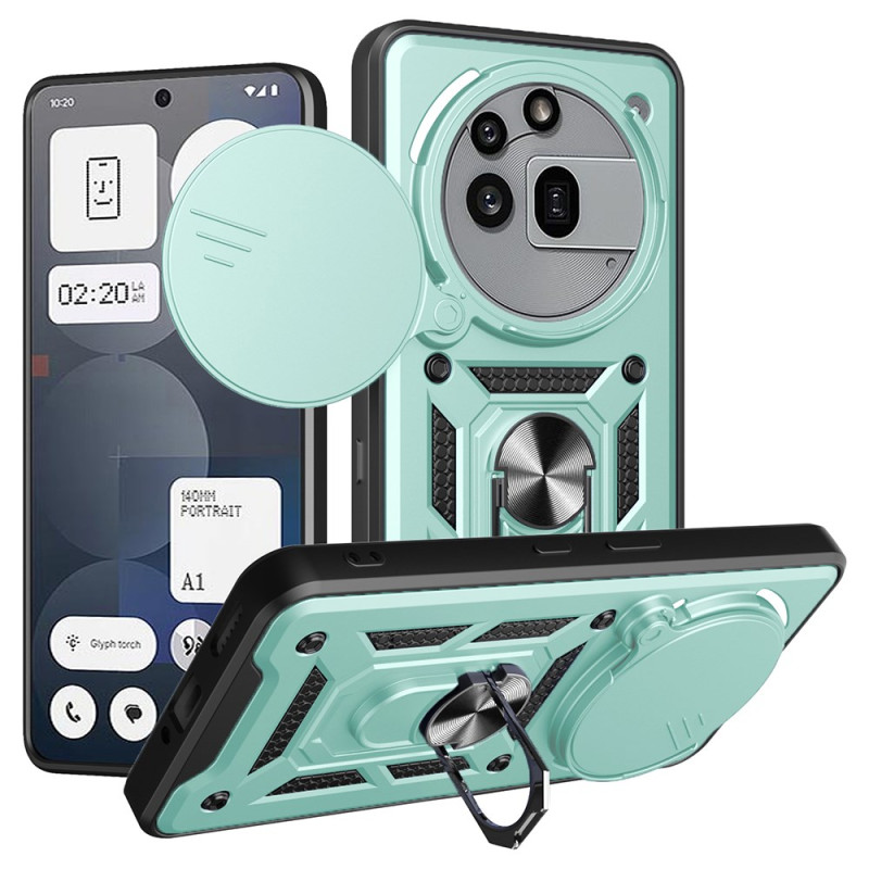Coque Nothing Phone (3a) Pro Couvercle Coulissant pour Caméra et Anneau-Support